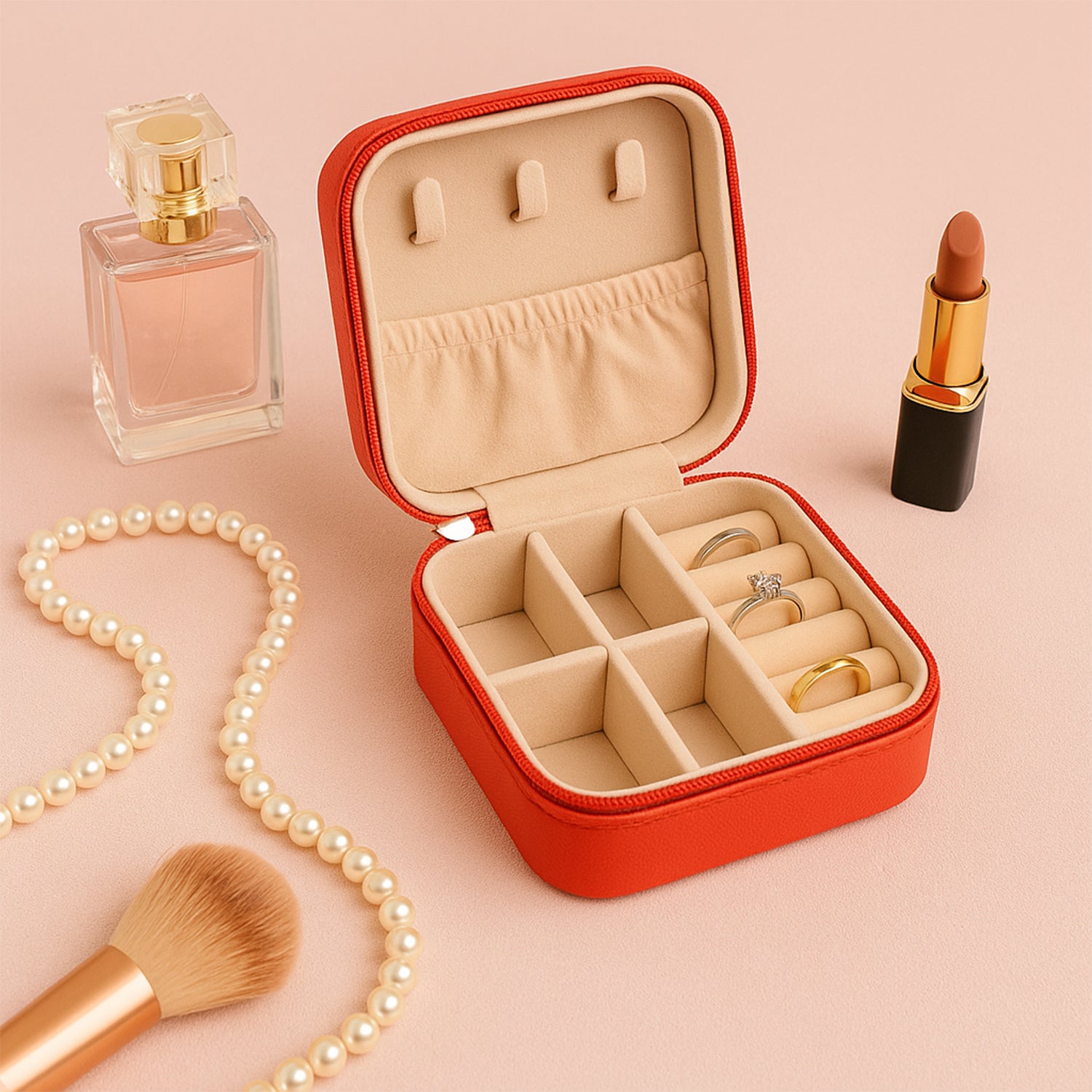 Portable Jewelry Storage Organizer Box (1 Pc)