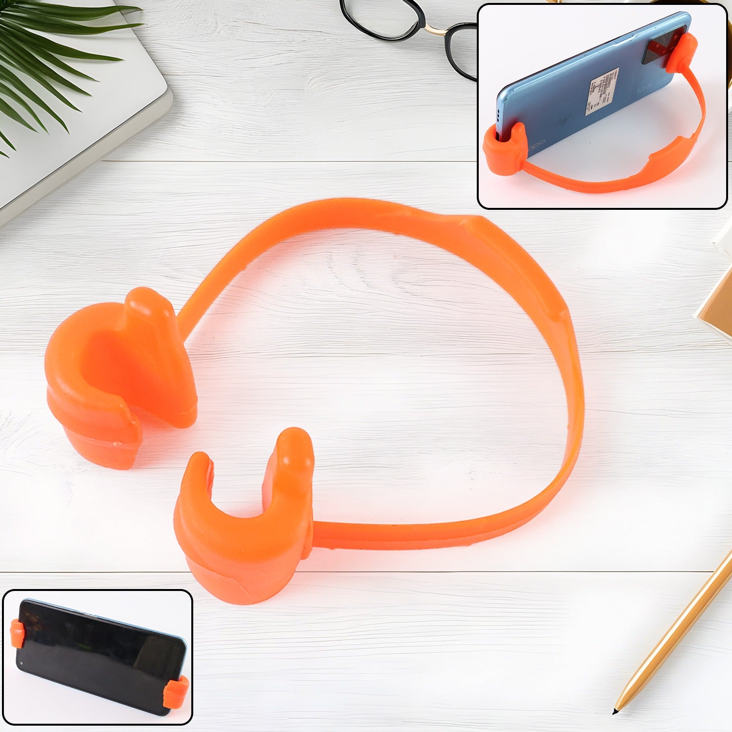 Colorful hand shape mobile stand holding smartphone securely