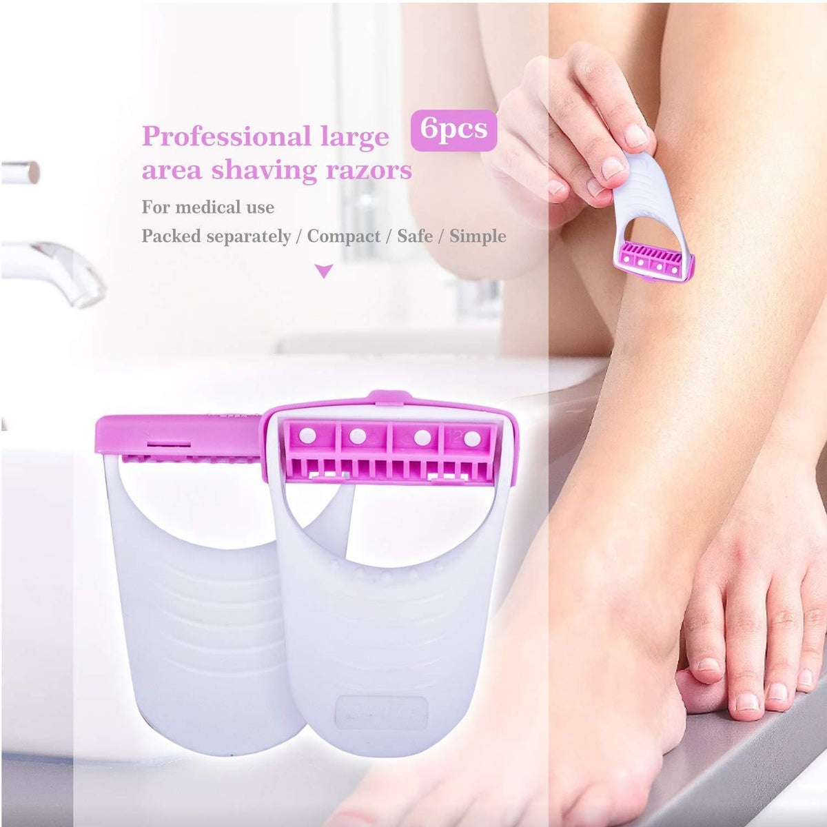 Disposable Body Skin Hair Removal Razor for Women Pack of 6