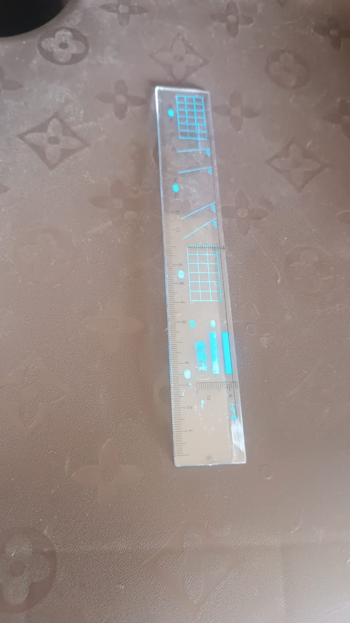 Multifunctional Transparent Plastic Geometry Ruler (1 Pc)