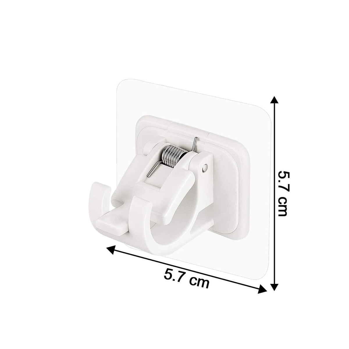 Compact adhesive towel rod holder for bathroom organization
