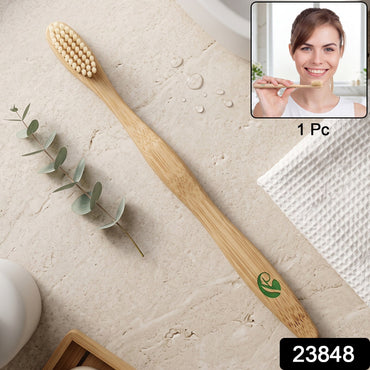Soft Bamboo Toothbrush, Biodegradable Wooden Toothbrush with Natural Bristles (1 Pc)