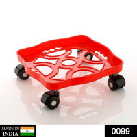 square plastic gas cylinder trolley for easy kitchen mobility.