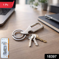 Metal key holder with dual rings and secure lock
