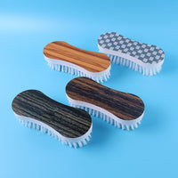 Ergonomic cloth washing brush set with printed tops for efficient laundry cleaning