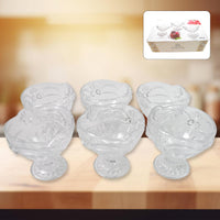 Glass Ice Cream Cups in a classic tulip design, ready for serving desserts.