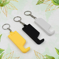 Set of 2 in 1 plastic keychain mobile phone stand in multicolor