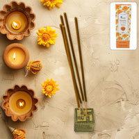 Elegant arrangement of premium Agarbatti sticks, highlighting their quality and inviting fragrance.