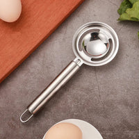 The versatile stainless steel kitchen tool for separating egg yolk and whites.