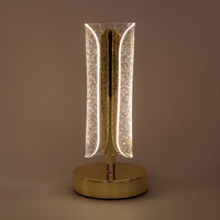 Elegant golden LED crystal table lamp for bedroom bedside use