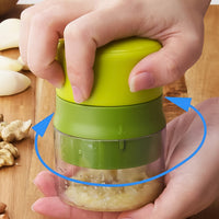 Sharp stainless steel blades and built-in storage compartment of the dry fruit cutter.
