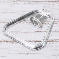 Close-up view of the durable ABS plastic material of the square towel ring.