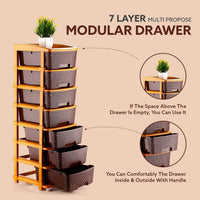 Comparative image highlighting features of the plastic storage drawer organizer