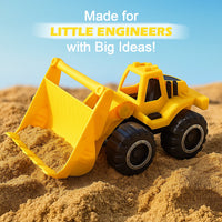 Construction toy being played with in a play setting