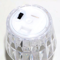 Crystal-effect LED mini lamp emitting soft warm light for home décor and festive use.