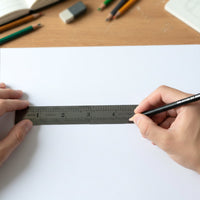 Steel measurement scale and straight edge ruler