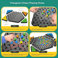 Triangle Puzzle Board Game displaying colorful pegs arranged in pattern