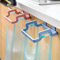 Front view of the durable plastic garbage bag holder for kitchen storage.