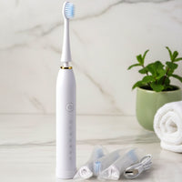 Detail of electric toothbrush charging port for USB rechargeable use