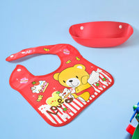 Baby bib with waterproof, wipe-clean surface for easy maintenance