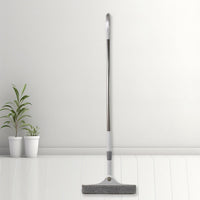 Close-up of the 2-in-1 window cleaning squeegee head with brush and rubber blade