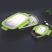 Stainless steel tiffin box with airtight seals for school and office