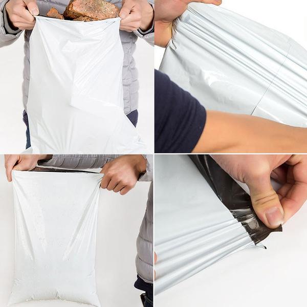Bundle of 06x06 inch Tamper Proof Courier Bags ready for secure shipping.