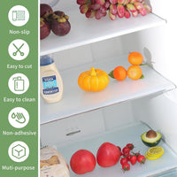 Flat laid clear textured refrigerator mat showcasing anti-slip surface