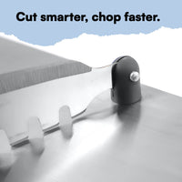 Kitchen tool for cutting and chopping vegetables uniformly using slots