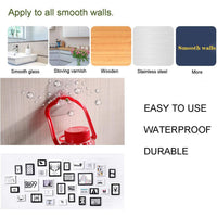 Self adhesive utility hooks organised in a kitchen for hanging spatulas.