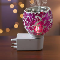 Decorative purple crackle mosaic glass aroma diffuser lamp for home fragrance