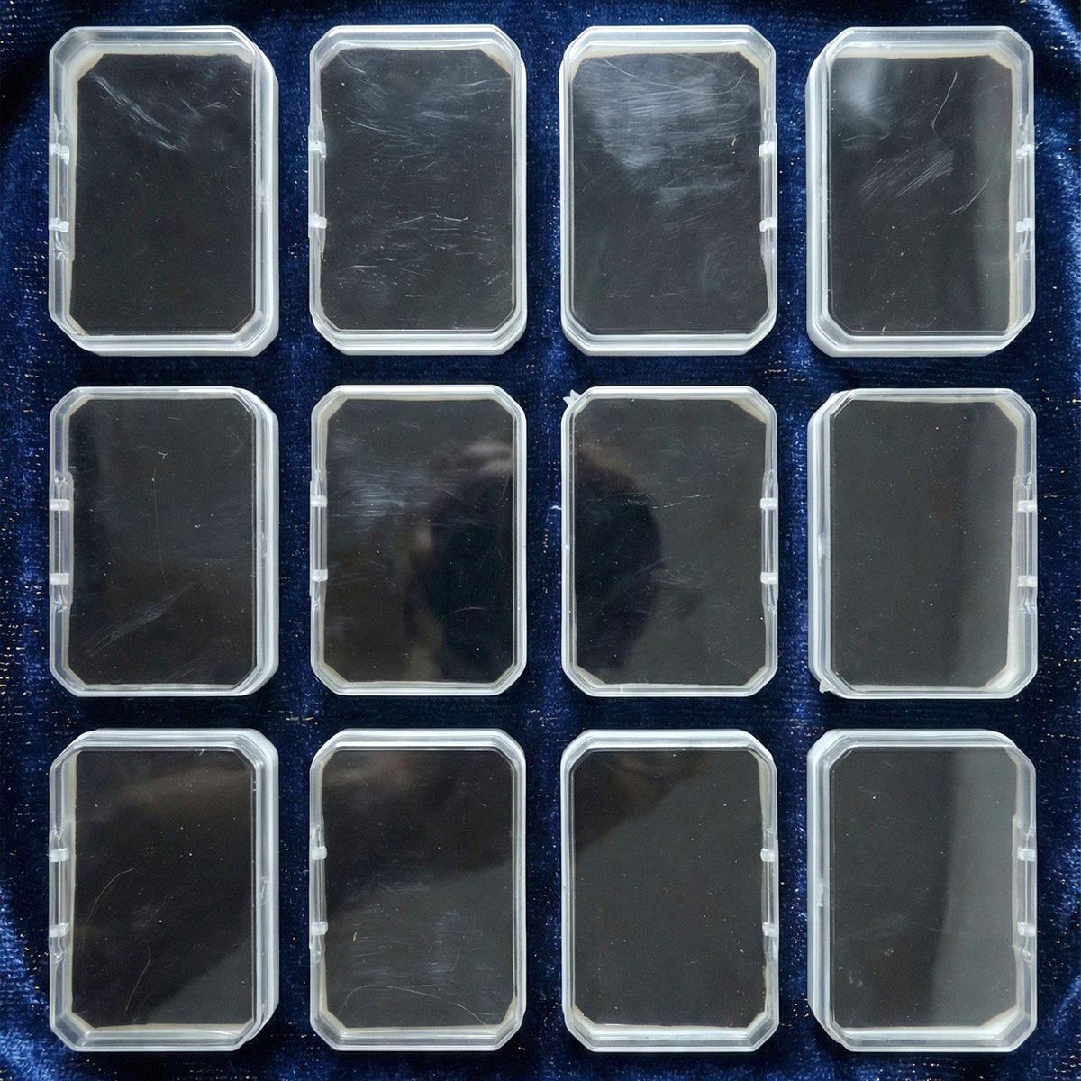 Close-up detail of soft inner base in mini rectangular jewellery box