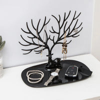 Top view of deer earring holder stand showing branches for accessories