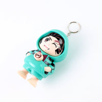 3D cartoon character keychain in durable PVC plastic