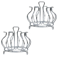 Durable stainless steel glass holder designed for pubs and cafes.