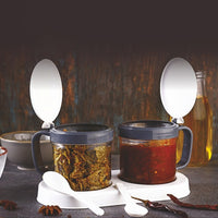 Two pickle container jars on sturdy base tray for kitchen storage