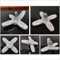 Side view of foldable LED fan blade bulb lighting