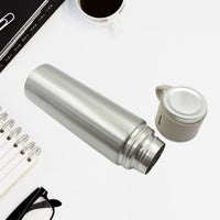 Packaging box of stainless steel vacuum flask set with 3 steel cups, ideal gift