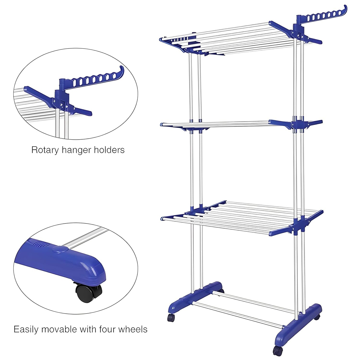 Foldable Stainless Steel Clothes Drying Stand Rack