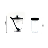 Side view of the Ganesh Spice Condiment Set, showcasing its compact design.