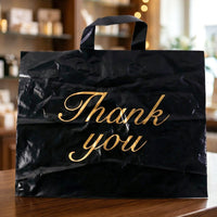 Reusable shopping bag with Thank You print ideal for retail use