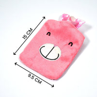 Person holding the Pink Hot Water Bag on their lower back for targeted pain relief.