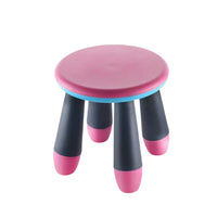 Toddler standing confidently on a sturdy foldable baby stool.