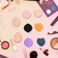 Set of 8 assorted color Mini Finger Makeup Powder Puffs for versatile use
