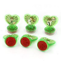 Set of six colorful heart-shaped kids reward stamps for motivation.