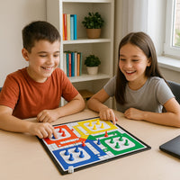 Hand holding the compact and lightweight Pocket Ludo game, highlighting its portability.