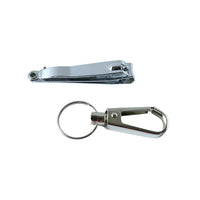 Portable stainless steel nail clippers attached to keychain for travel