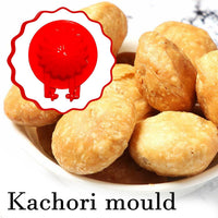 Variety of Indian snacks like gujiya and modak made using the dough press.