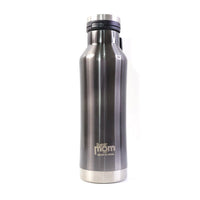 Side view of insulated stainless steel bottle with double-wall design