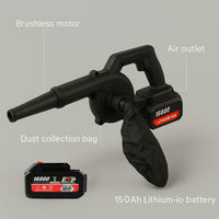 All components of the home and garden air blower kit laid out